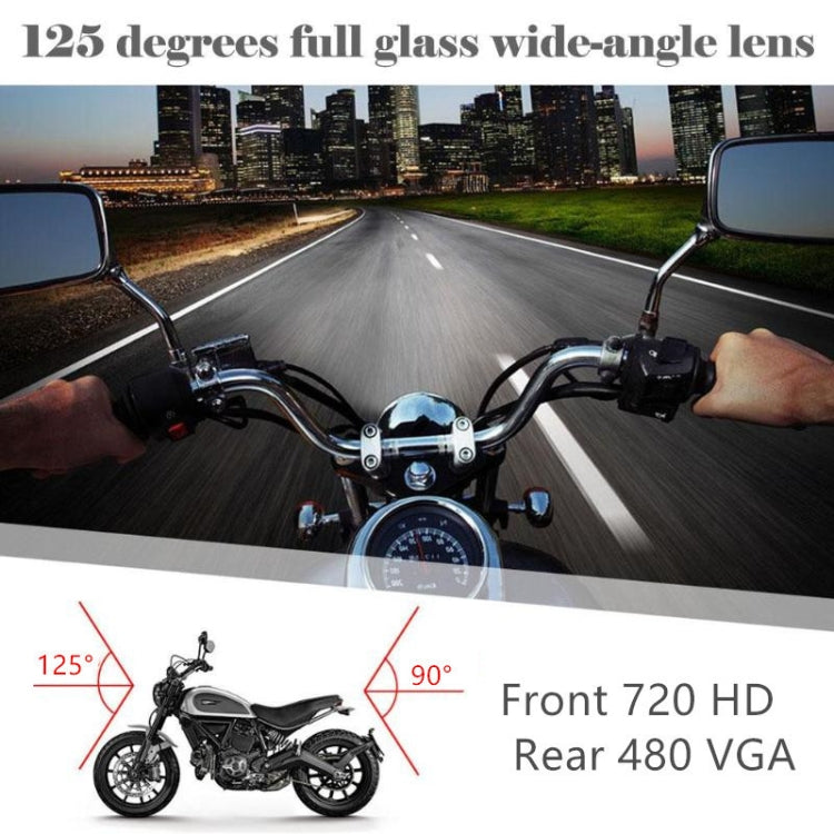 MT-80 3.0 inch 140 Degrees Wide Angle HD Video Motorcycle Dual Camera DVR, Support TF Card (32GB Max)