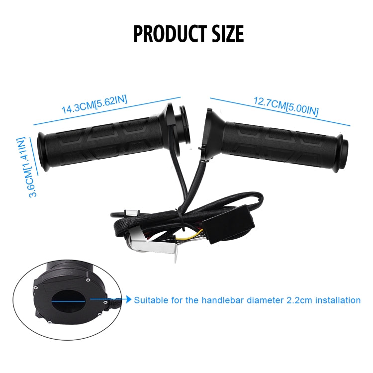 WUPP CS-095D1 Motorcycle Modified Adjustable Temperature Silicone Universal Electric Heating Hand Cover Heated Grip Handlebar