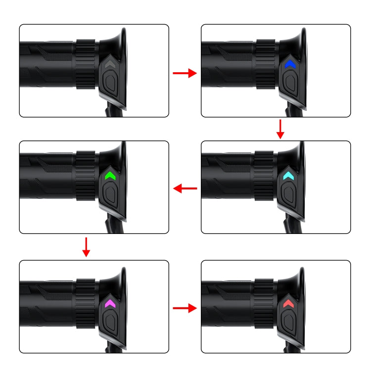 WUPP CS-990A1 Motorcycle Modified Intelligent Electric Heating Hand Cover Heated Grip Handlebar with Five Gear Temperature Control & Five Colors Indicator