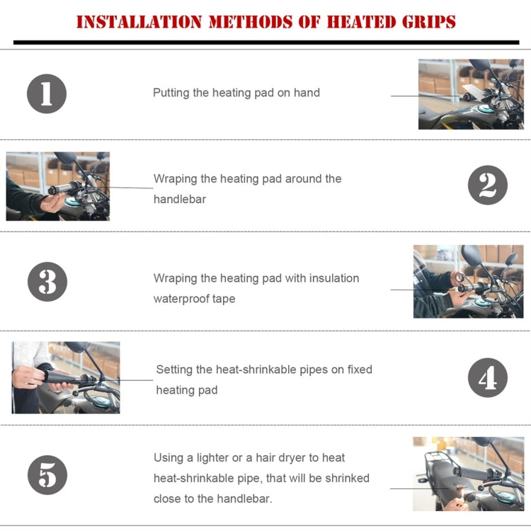 CS-043A1 Motorcycle Modified Electric Heating Hand Cover Heated Grip Handlebar