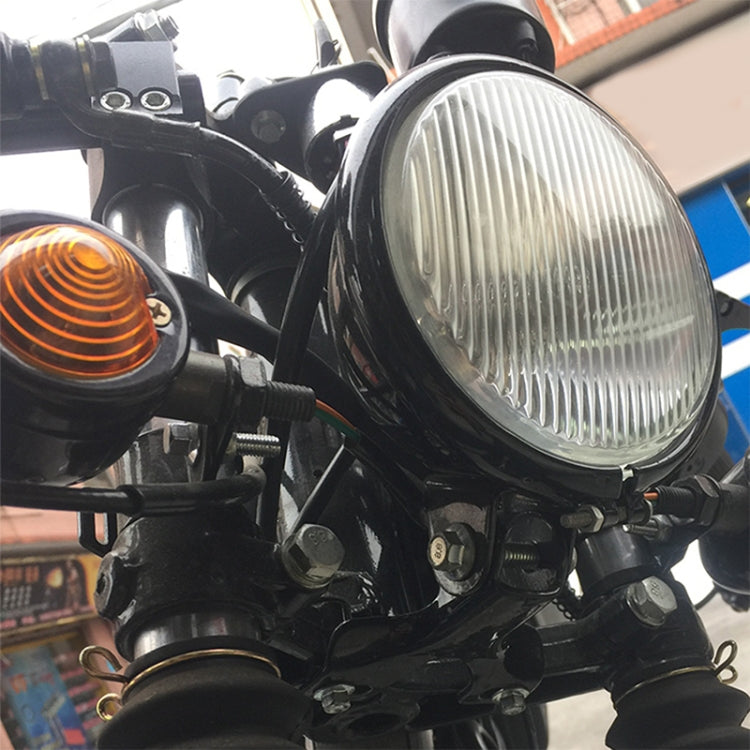 4 inch Motorcycle Black Shell Glass Retro Lamp LED Headlight Modification Accessories