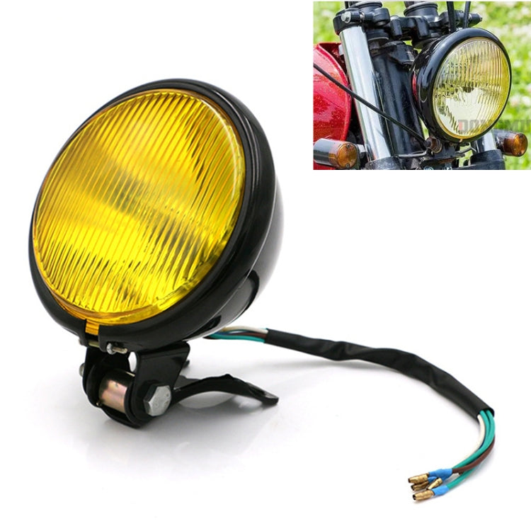 4 inch Motorcycle Black Shell Glass Retro Lamp LED Headlight Modification Accessories