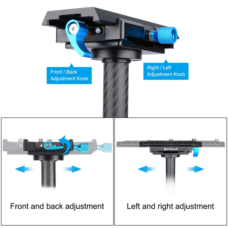 PULUZ 38.5-61cm Carbon Fibre Handheld Stabilizer for DSLR & DV Digital Video & Cameras, Load Range: 0.5-3kg