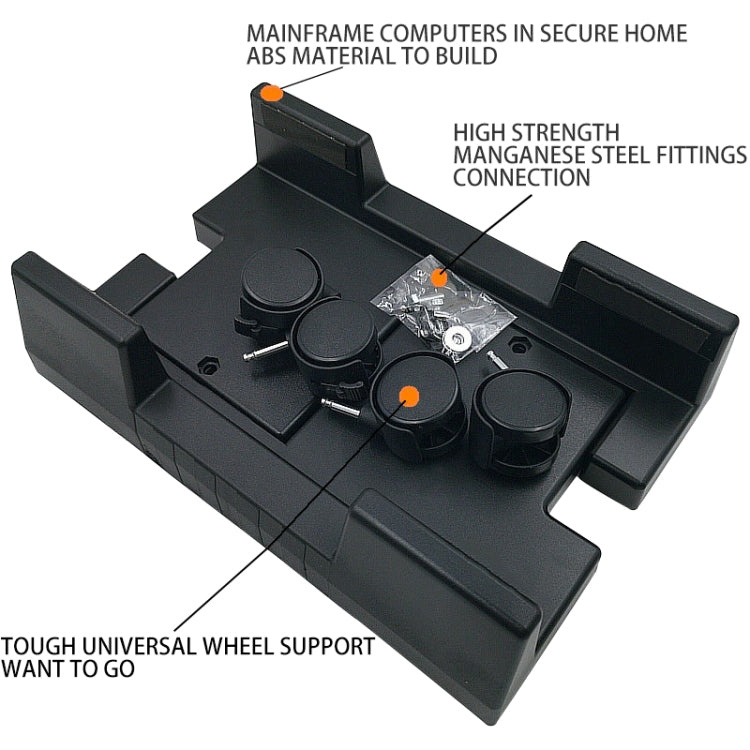 Computer Mainframe Host Adjustable Bracket with Wheel, Size: S