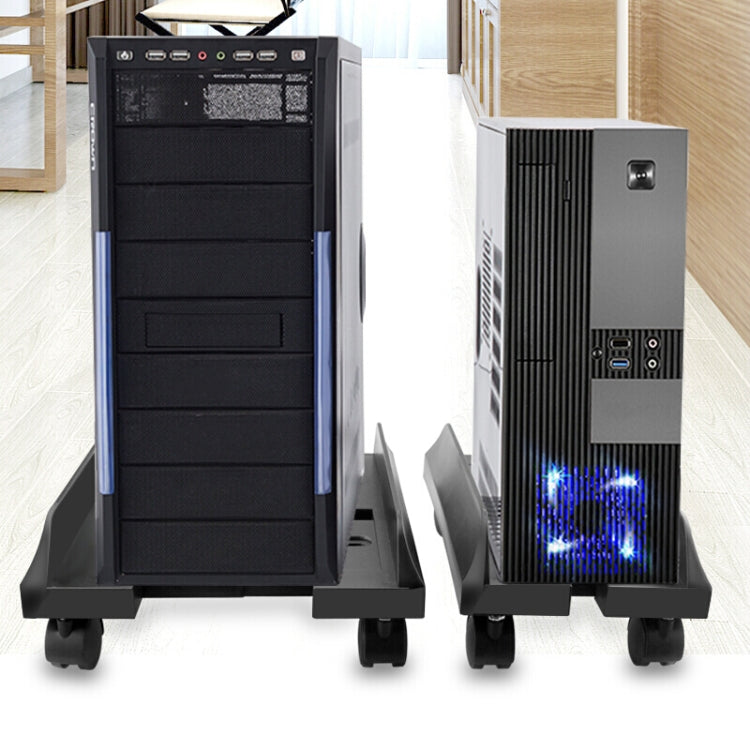 Computer Mainframe Host Adjustable Bracket with Wheel, Size: S