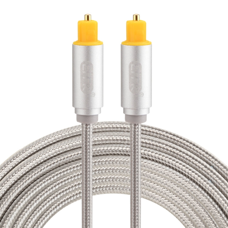 EMK 3m OD4.0mm Gold Plated Metal Head Woven Line Toslink Male to Male Digital Optical Audio Cable