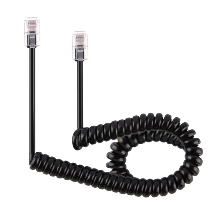 4 Core Male to Male RJ11 Spring Style Telephone Extension Coil Cable Cord Cable, Stretch Length: 3m(White)