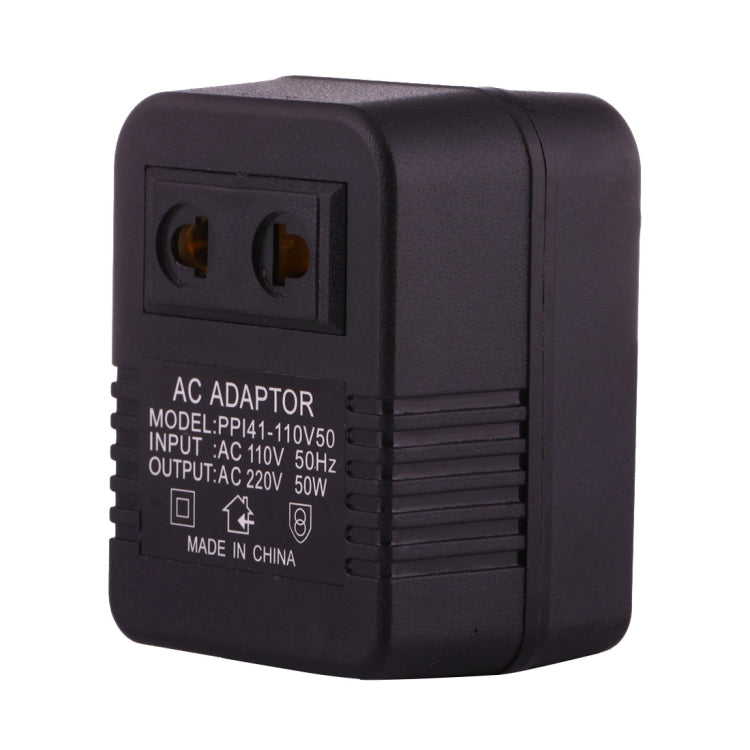 110V to 220V 50W AC Power Socket Adapter, EU/US Plug to US Plug