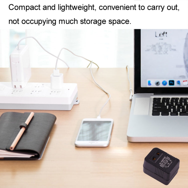110V to 220V 50W AC Power Socket Adapter, EU/US Plug to US Plug