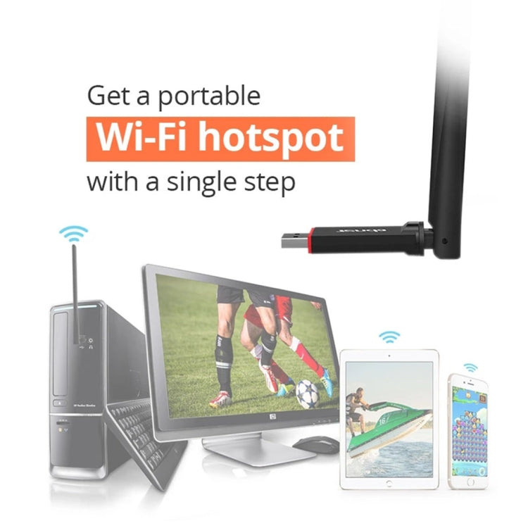 Tenda U6 Portable 300Mbps Wireless USB WiFi Adapter External Receiver Network Card with 6dBi External Antenna