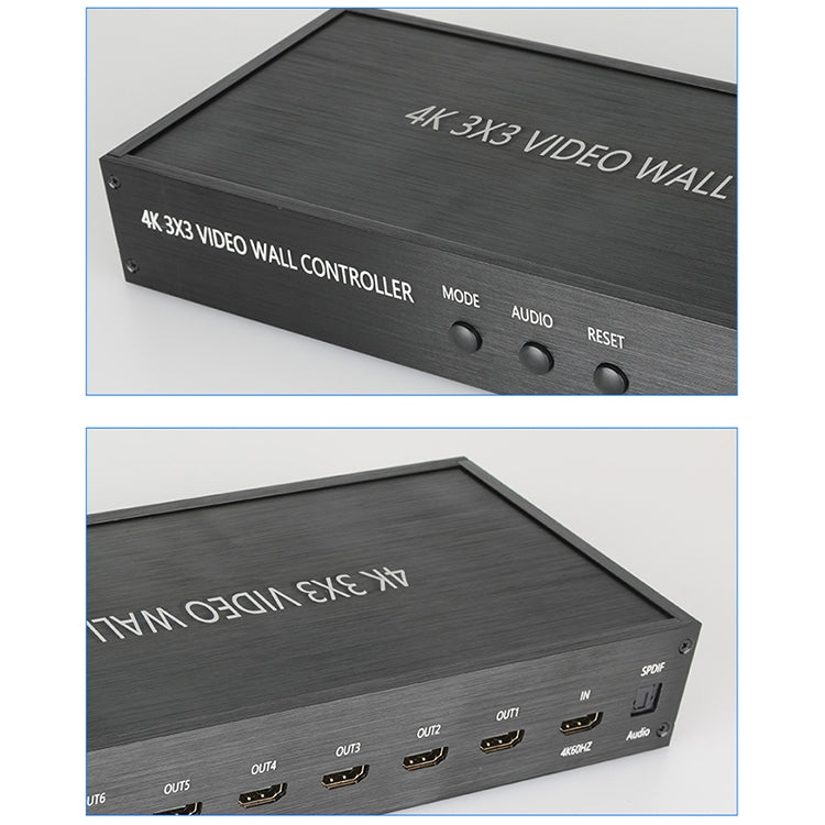 NK-BT88 4K 3X3 HDMI Video Wall Controller Multi-screen Splicing Processor with Remote Controller, EU Plug