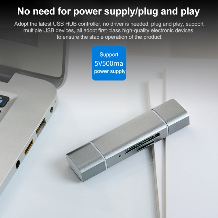 H82 USB-C / Type-C to USB 3.0 + Micro USB Ports OTG SD / TF Card Reader