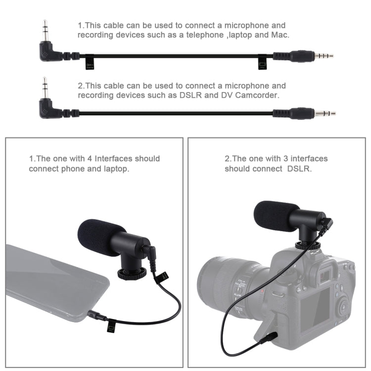 PULUZ U/C Shape Portable Handheld DV Bracket Stabilizer + Video Shotgun Microphone Kit with Cold Shoe Tripod Head for All SLR Cameras and Home DV Camera