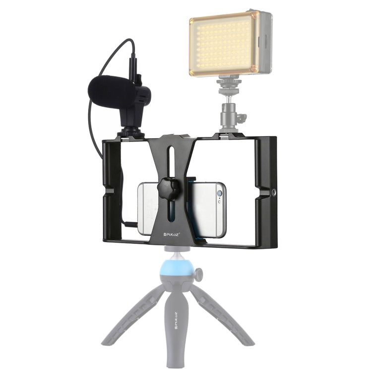 PULUZ 2 in 1 Live Broadcast Smartphone Video Rig + Microphone Kits for iPhone, Galaxy, Huawei, Xiaomi, HTC, LG, Google, and Other Smartphones
