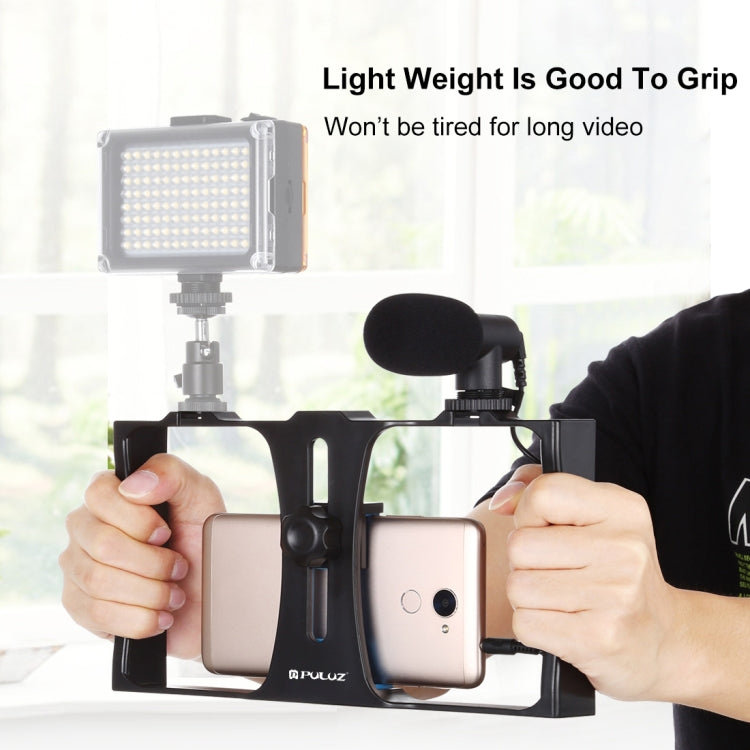 PULUZ 2 in 1 Live Broadcast Smartphone Video Rig + Microphone Kits for iPhone, Galaxy, Huawei, Xiaomi, HTC, LG, Google, and Other Smartphones