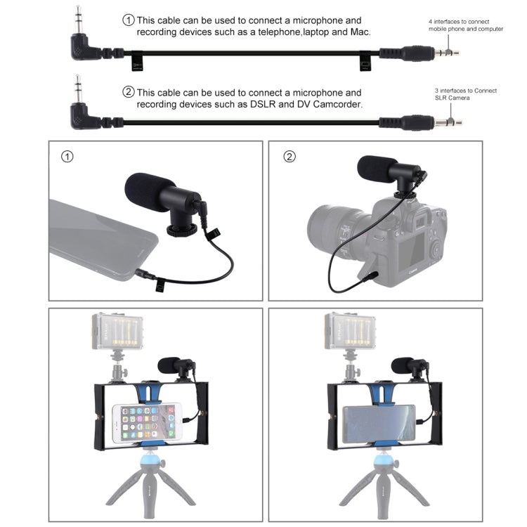 PULUZ 2 in 1 Live Broadcast Smartphone Video Rig + Microphone Kits for iPhone, Galaxy, Huawei, Xiaomi, HTC, LG, Google, and Other Smartphones