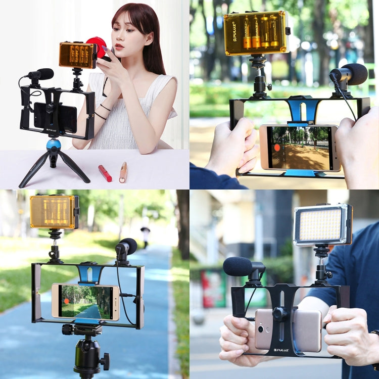 PULUZ 2 in 1 Live Broadcast Smartphone Video Rig + Microphone Kits for iPhone, Galaxy, Huawei, Xiaomi, HTC, LG, Google, and Other Smartphones