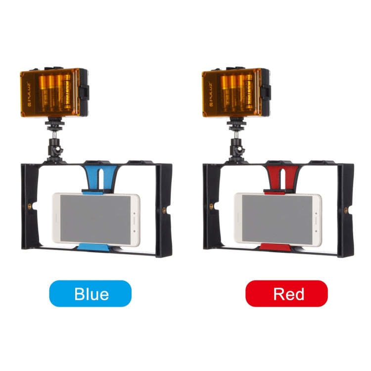 PULUZ 2 in 1 Vlogging Live Broadcast LED Selfie Light Smartphone Video Rig Kits with Cold Shoe Tripod Head for iPhone, Galaxy, Huawei, Xiaomi, HTC, LG, Google, and Other Smartphones