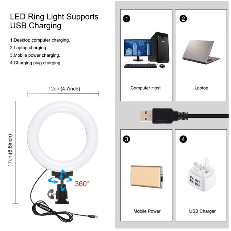 PULUZ 4 in 1 Vlogging Live Broadcast Smartphone Video Rig + 4.7 inch 12cm RGBW Ring LED Selfie Light + Microphone + Pocket Tripod Mount Kits with Cold Shoe Tripod Head