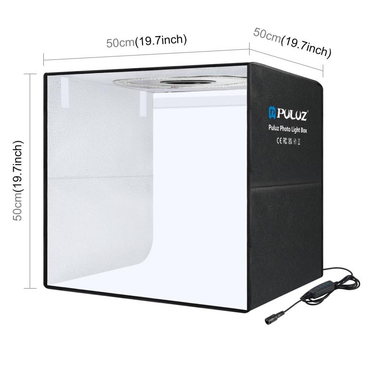 PULUZ 50cm Folding Portable Ring Light PD30W Quick Charge USB Photo Lighting Studio Shooting Tent Box with 6 x Dual-Side Backdrops, Size: 50cm x 50cm x 50cm