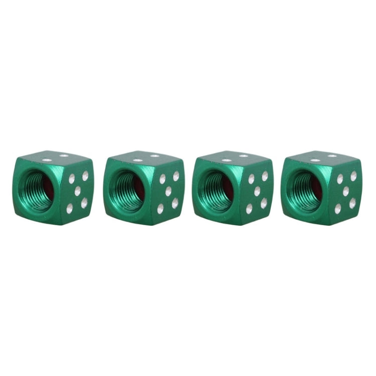Universal 8mm Dice Style Aluminium Alloy Car Tire Valve Caps, Pack of 4