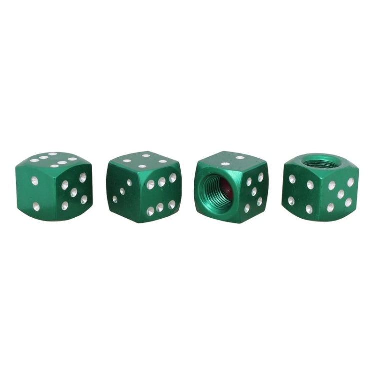 Universal 8mm Dice Style Aluminium Alloy Car Tire Valve Caps, Pack of 4