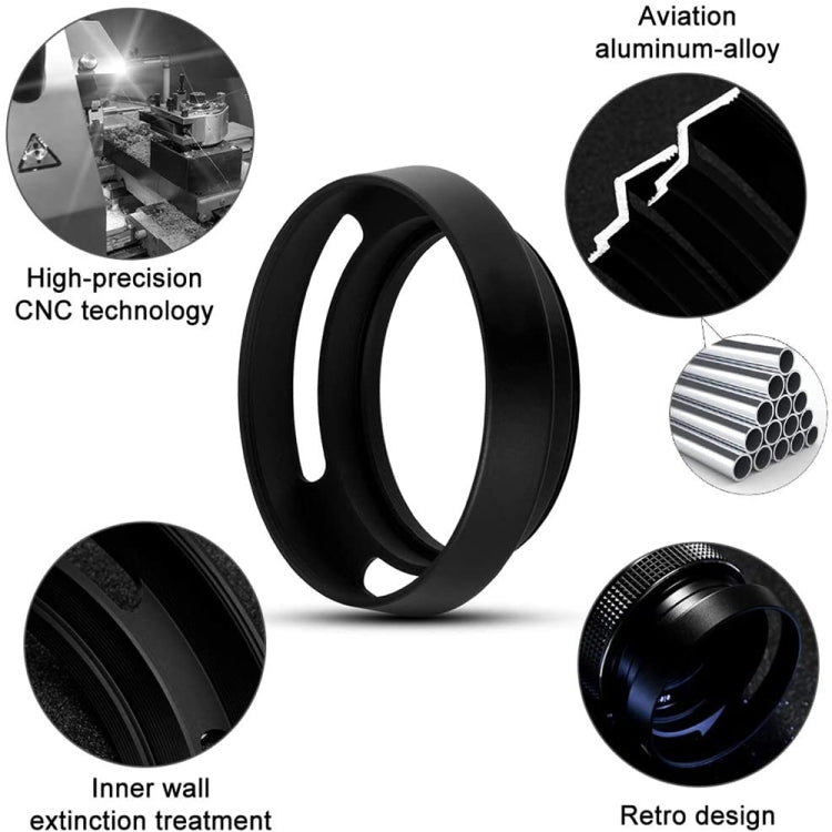 Metal Vented Lens Hood for Lens with 58mm Filter Thread