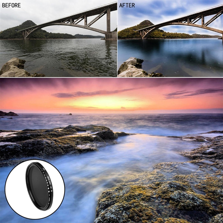 77mm ND Fader Neutral Density Adjustable Variable Filter ND 2 to ND 400 Filter
