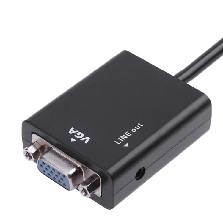 26cm HDMI to VGA + Audio Output Video Conversion Cable with 3.5mm Audio Cable, Support Full HD 1080P