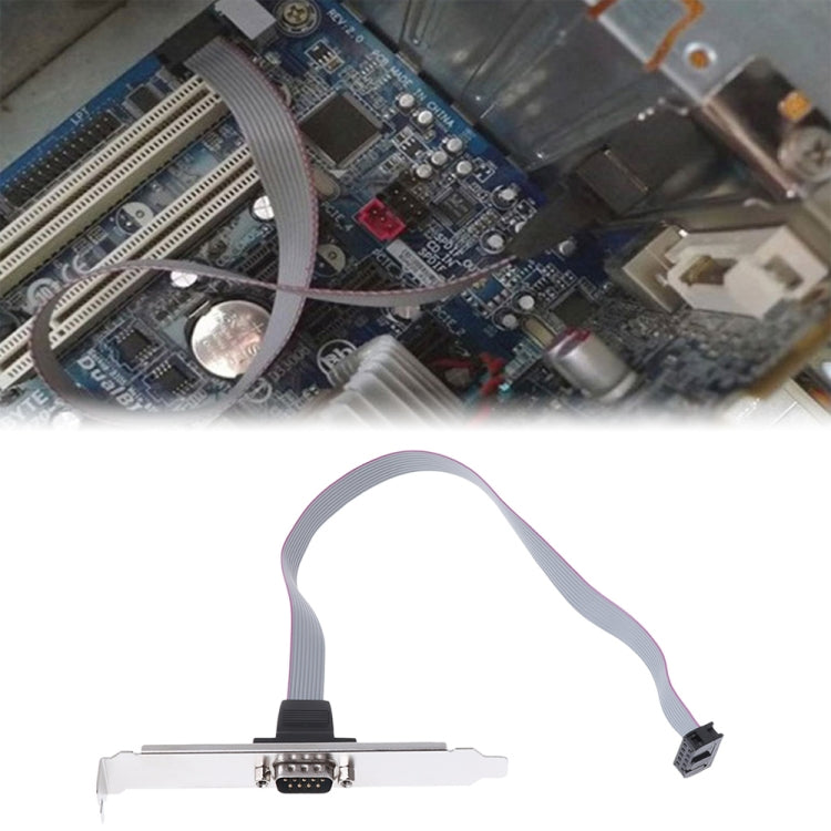 DB9 9pin Com Port host case Cable / RS232 port plate cable, Length: 36cm