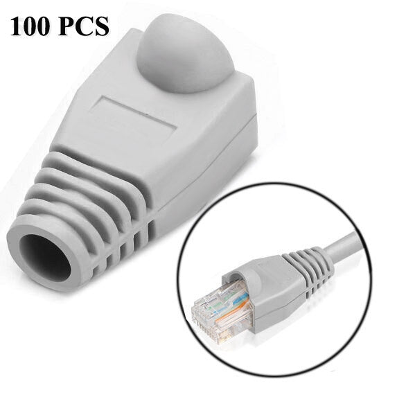 Network Cable Boots Cap Cover for RJ45, Black (100 pcs in one packaging , the price is for 100 pcs)