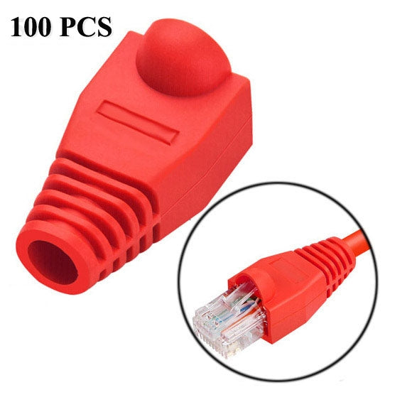 Network Cable Boots Cap Cover for RJ45, Black (100 pcs in one packaging , the price is for 100 pcs)