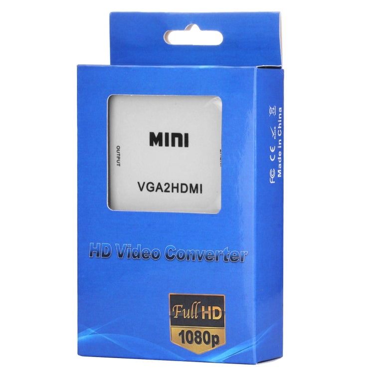 HD 1080P HDMI Mini VGA to HDMI Scaler Box Audio Video Digital Converter
