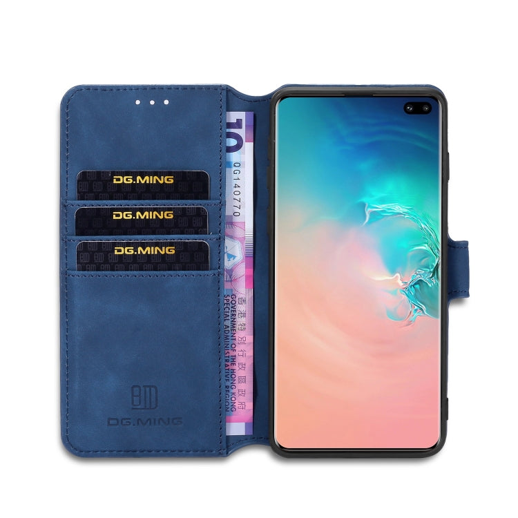 DG.MING Retro Oil Side Horizontal Flip Case for Galaxy S10, with Holder & Card Slots & Wallet