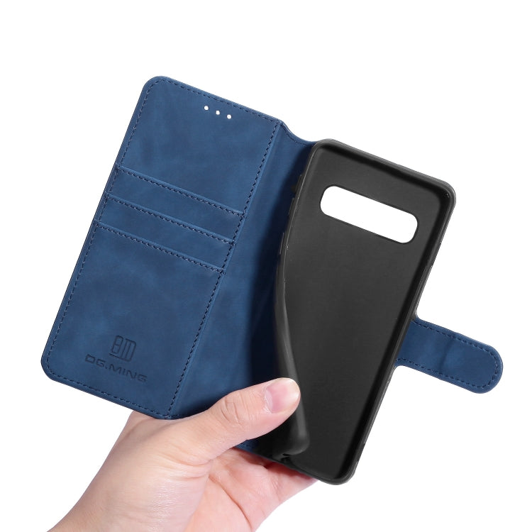 DG.MING Retro Oil Side Horizontal Flip Case for Galaxy S10, with Holder & Card Slots & Wallet