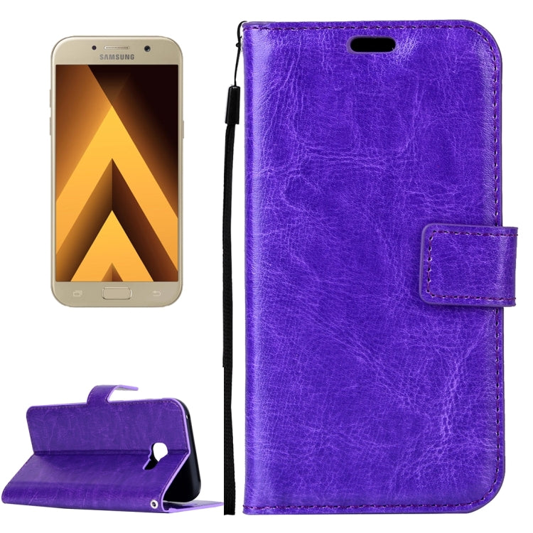 For Galaxy A3 (2017) / A320 Crazy Horse Texture Horizontal Flip PU Leather Case with Holder & Card Slots & Wallet & Photo Frame & Lanyard & Magnetic Buckle