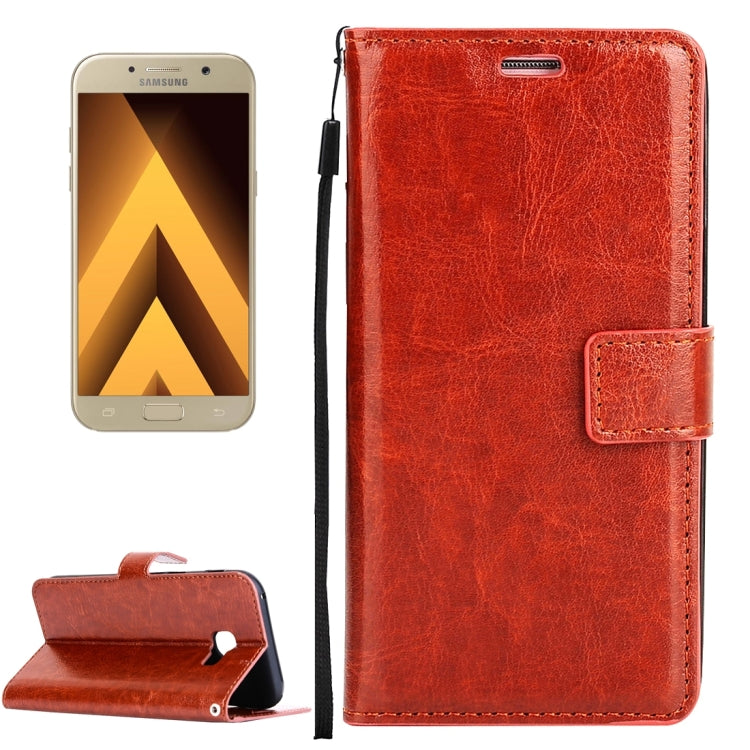 For Galaxy A3 (2017) / A320 Crazy Horse Texture Horizontal Flip PU Leather Case with Holder & Card Slots & Wallet & Photo Frame & Lanyard & Magnetic Buckle