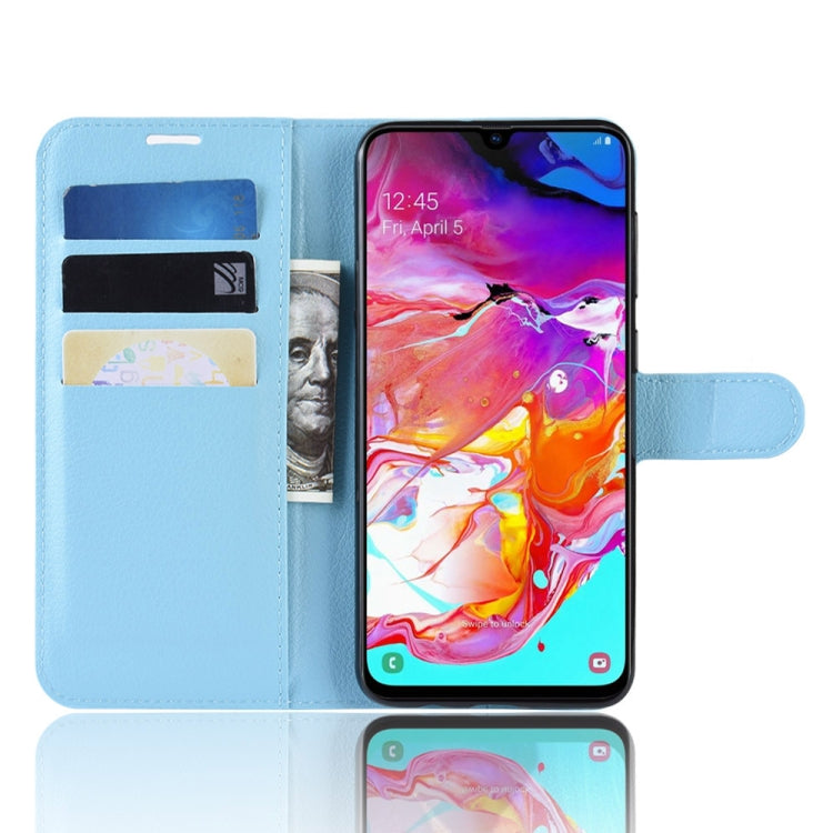 Litchi Texture Horizontal Flip Leather Case for Galaxy A70, with Wallet & Holder & Card Slots