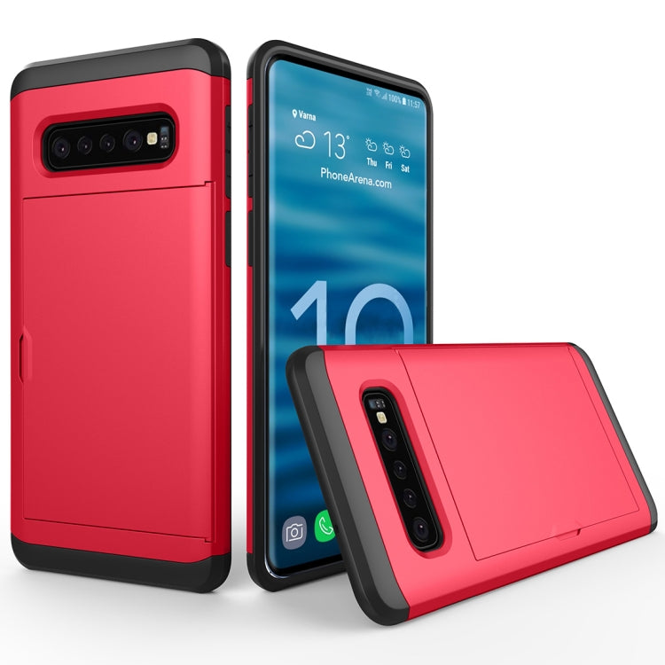 Shockproof Rugged Armor Protective Case for Galaxy S10+, with Card Slot