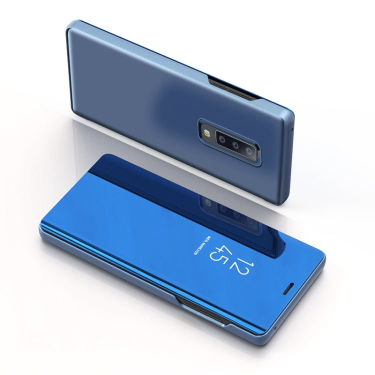 Mirror Clear View Horizontal Flip PU Smart Leather Case for Galaxy A7 (2018), with Holder