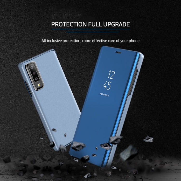 Mirror Clear View Horizontal Flip PU Smart Leather Case for Galaxy A7 (2018), with Holder