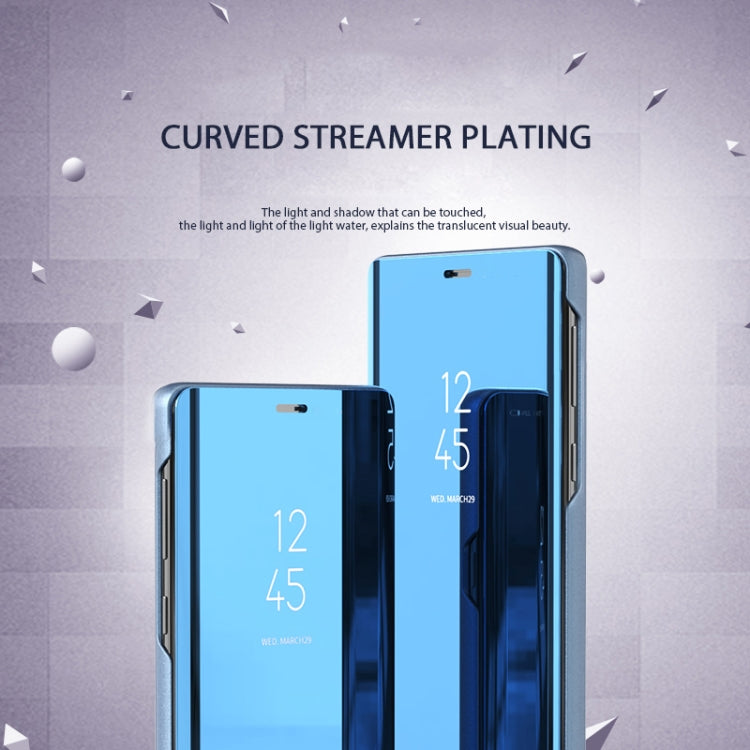 Mirror Clear View Horizontal Flip PU Smart Leather Case for Galaxy A7 (2018), with Holder