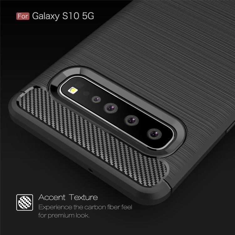Brushed Texture Carbon Fiber TPU Case for Galaxy S10 5G
