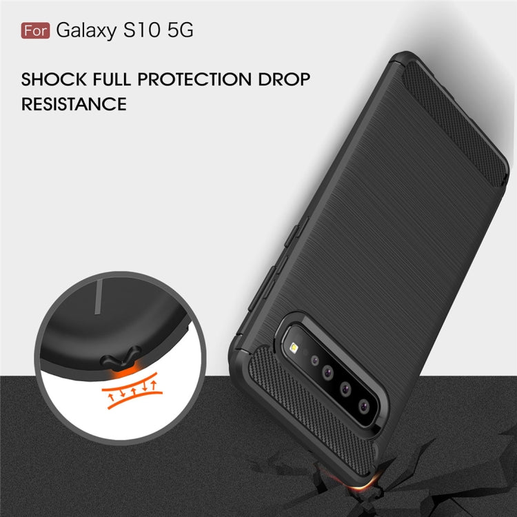 Brushed Texture Carbon Fiber TPU Case for Galaxy S10 5G