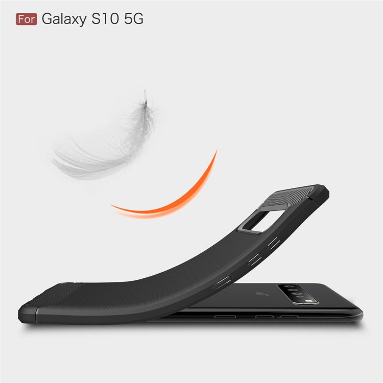 Brushed Texture Carbon Fiber TPU Case for Galaxy S10 5G