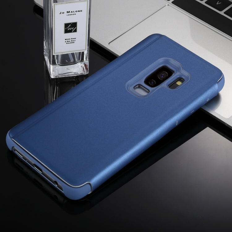 For Galaxy S9+ Electroplating Mirror Horizontal Flip Leather Case with Holder
