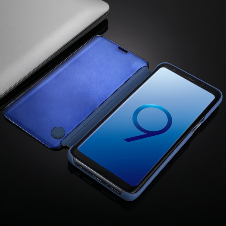 For Galaxy S9+ Electroplating Mirror Horizontal Flip Leather Case with Holder