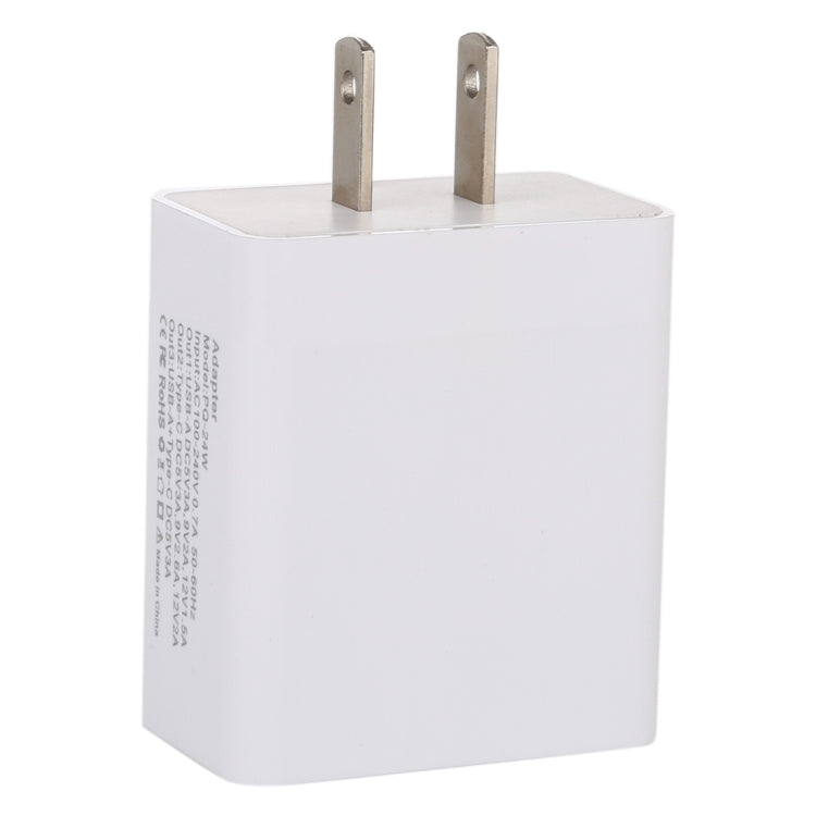 24W PD + QC3.0 Fast Charger Power Adapter Plug Adapter US Plug