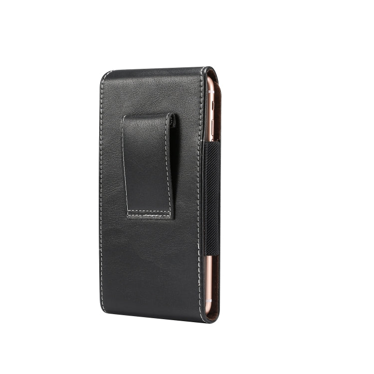 Men Lambskin Texture Multi-functional Universal Mobile Phone Waist Pack Leather Case for 6.3 Inch or Below Smartphones
