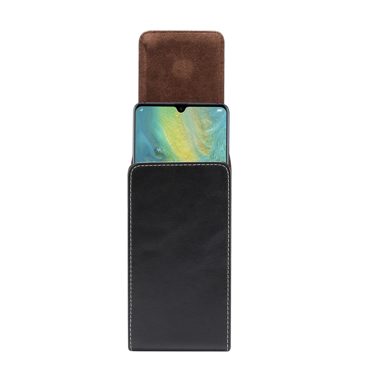 Men Lambskin Texture Multi-functional Universal Mobile Phone Waist Pack Leather Case for 6.3 Inch or Below Smartphones